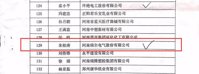 瑞尔快报：董事长朱桂涛正式被评为河南省青年企业家